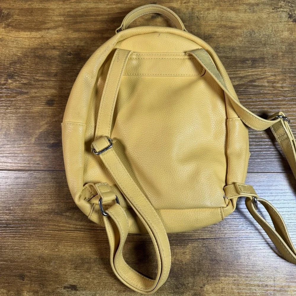 Kenneth Cole Reaction Yellow Faux Leather Mini Backpack Womens Small